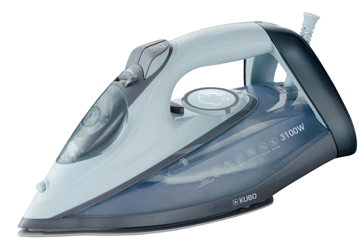KUBO - Plancha de ropa a vapor - Suela de Cerámica - Golpe de Vapor 140g - Función de Autolimpieza - Depósito de Agua 320 ml - Potencia 3100W