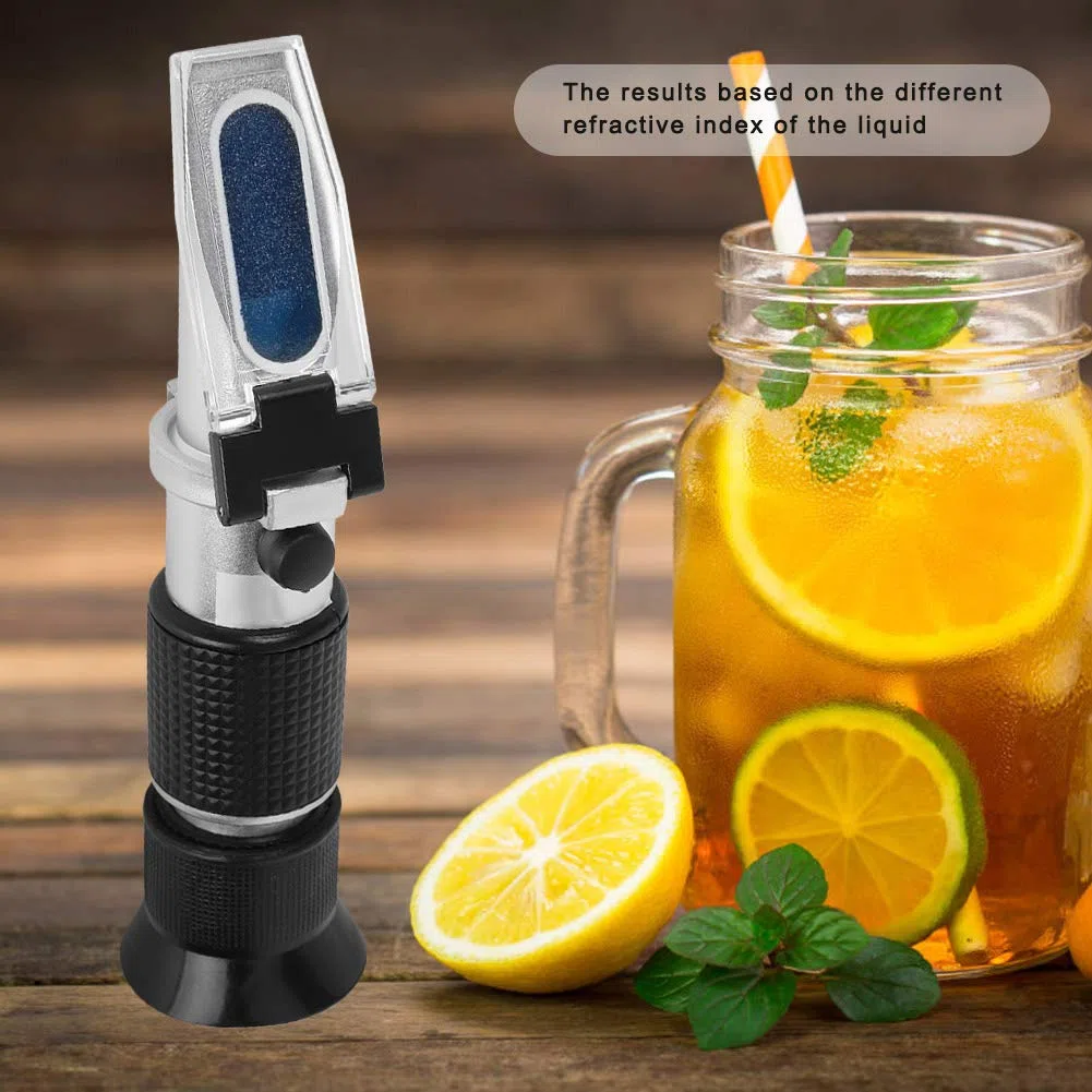 0-80% Brix Meter Refractómetro Función de compensación de Temperatura automática para medir el Contenido de azúcar en Frutas, Jarabe de Arce y Otras Bebidas azucaradas