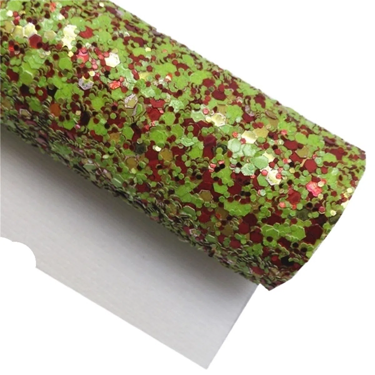Tela de vinilo sintético con base fieltro cuero purpurina gruesa roja for manualidades, lazos, bolsos, mini rollo 30 x 134 cm para manualidades(7-30X134CM)