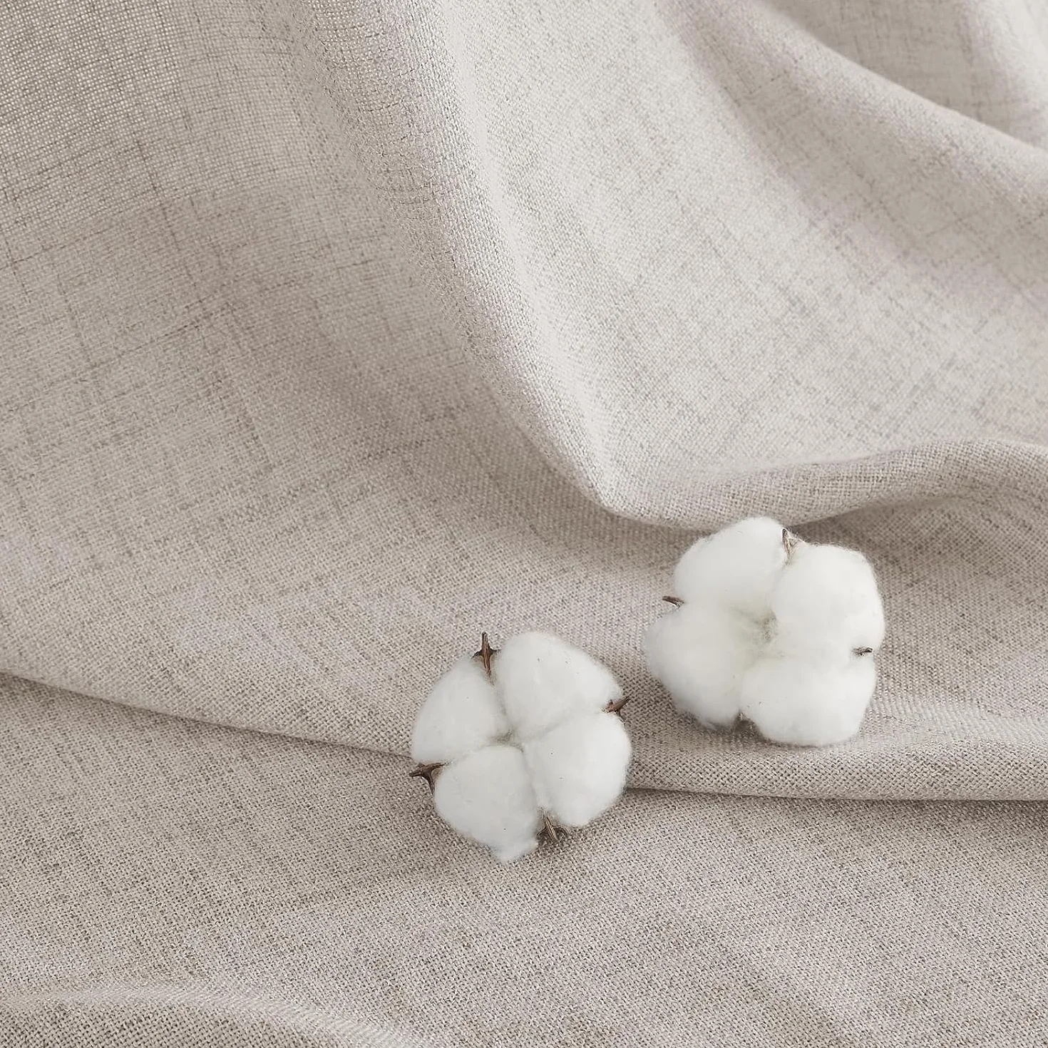 Melodieux Cortinas Visillos Beige para Salón Cortinas Dormitorio 2 Piezas, 140x225cm