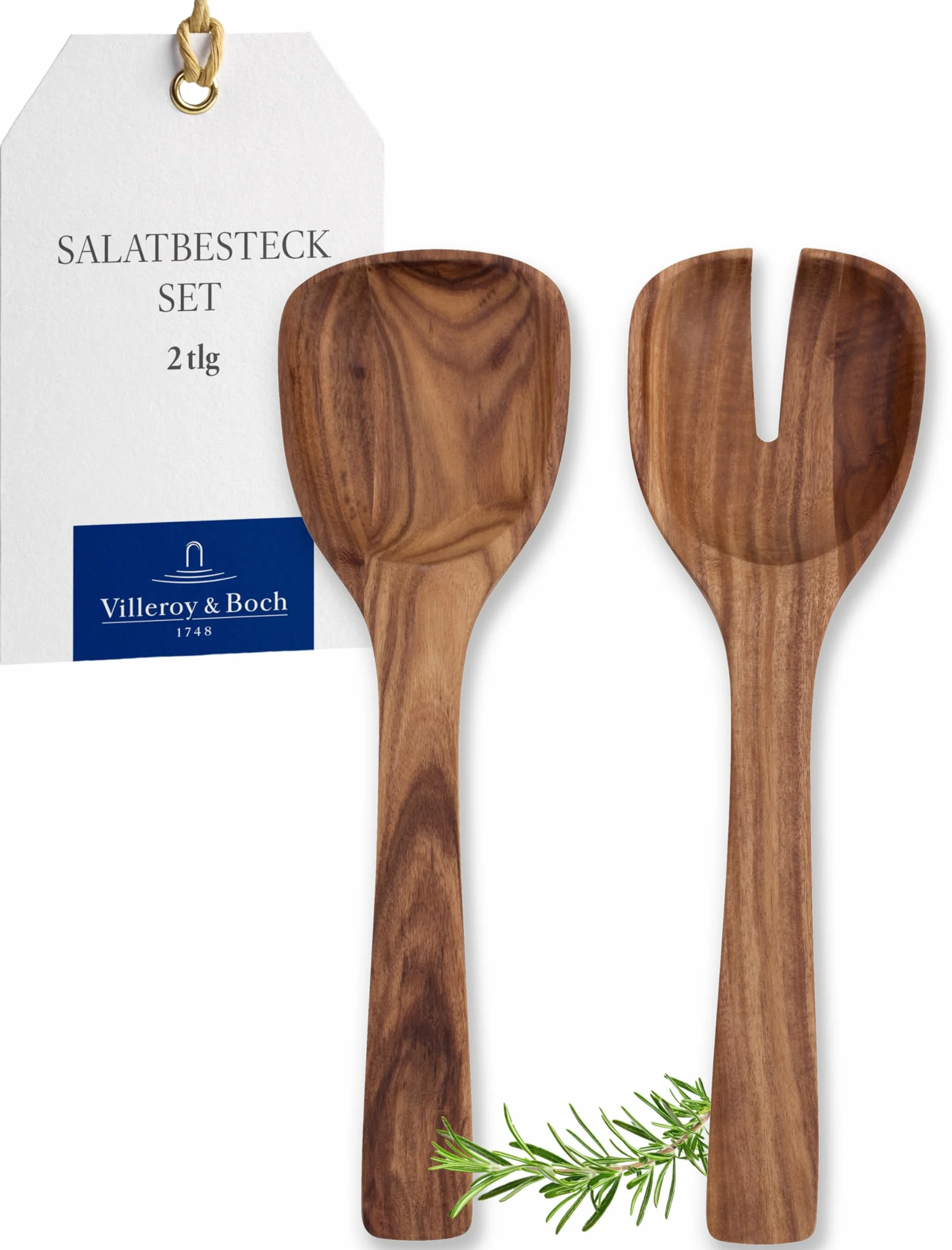 Villeroy & Boch Artesano Original Set de 2 Cubiertos para Ensalada, Madera, Multicolor