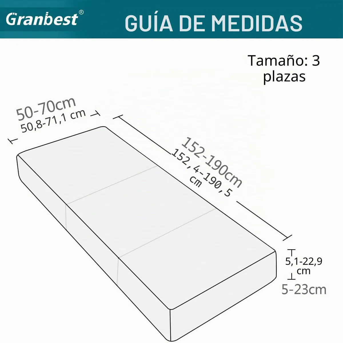 Granbest Premium - Funda de cojín para sofá(Azul Marino,3 Plaza)