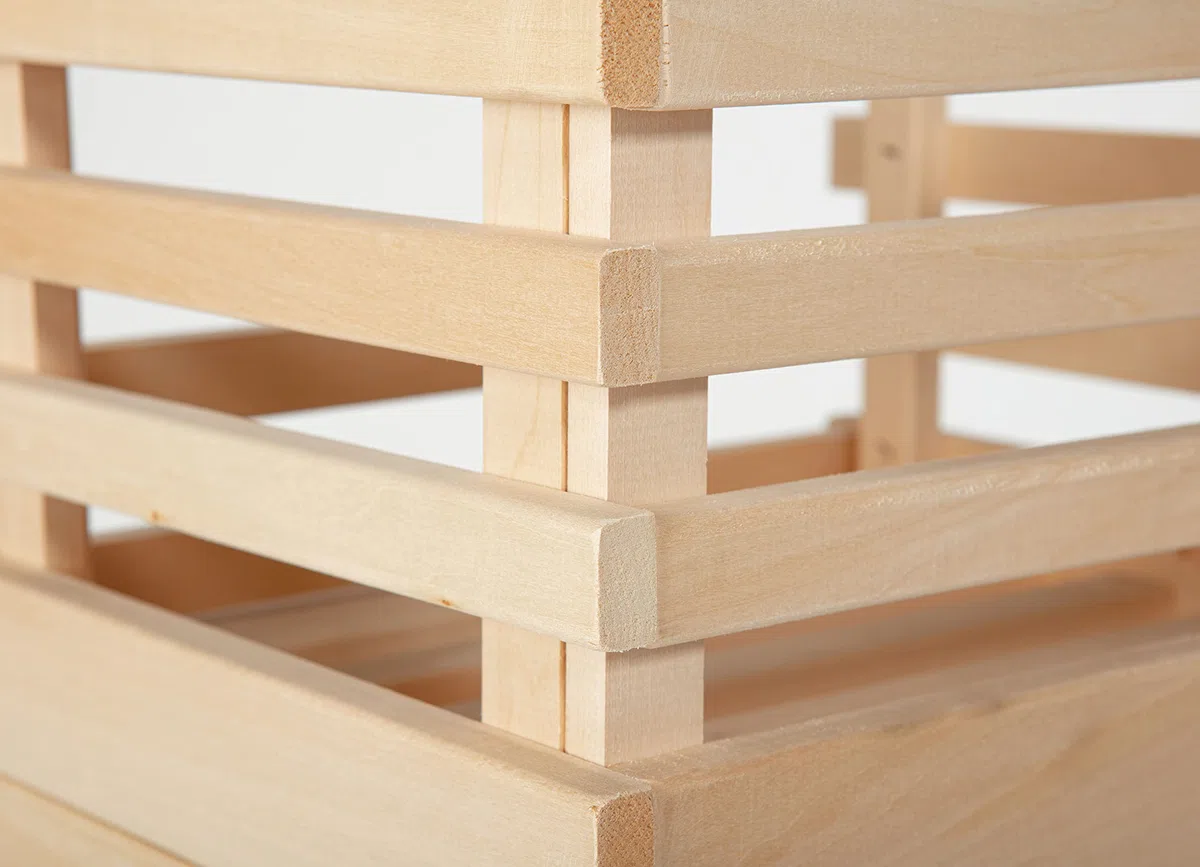 Inter Link - 3 cajas apilables de madera maciza natural - Caja de almacenaje con ruedas, caja de almacenaje para fruta, verdura - Ahorra espacio, práctico y versátil - 37 x 30 x 80 cm