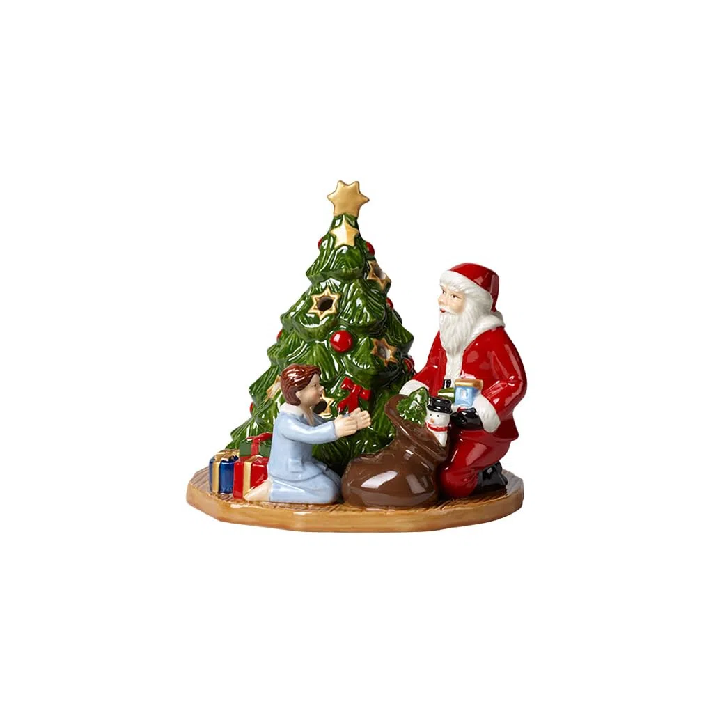 Villeroy & Boch Farol Christmas Toy's con Motivo de Reparto de Regalos Figura Decorativa de Hard Porcelain, Adecuado para Velas de té, Cera, 15 x 14 x 14 cm