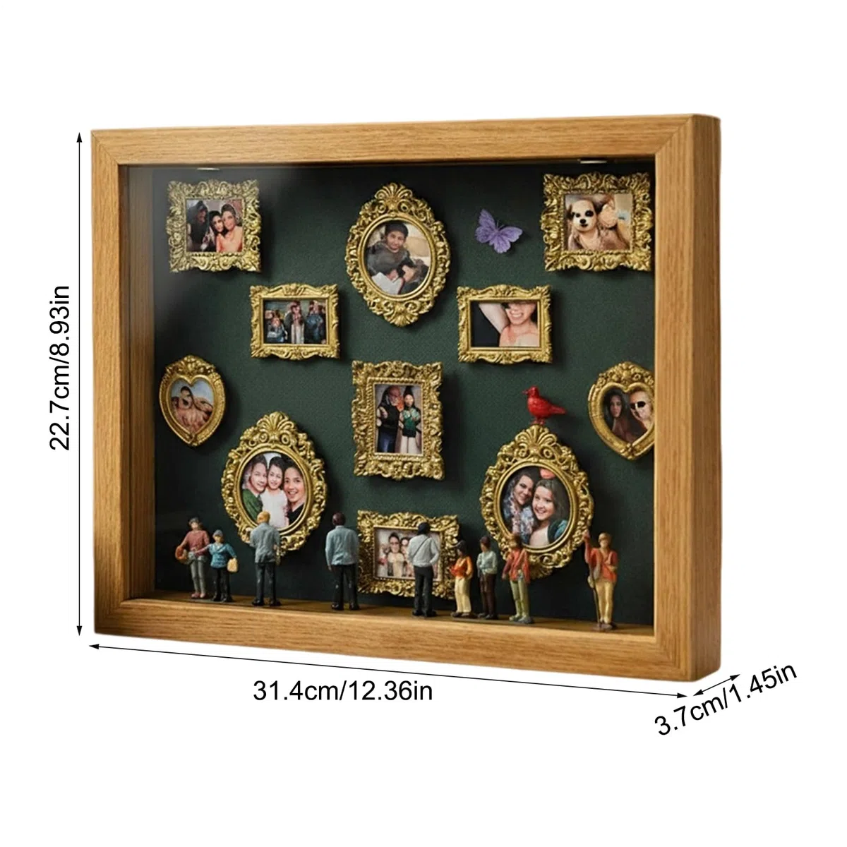 Estuche Coleccionable de Museo en Miniatura,Kit de Recuerdos con Figuras de Madera Divertidas e Iluminadas,Portarretratos Familiar de Fotos Para Montar - para Parejas, Adultos, Amantes, Familia, Amigo