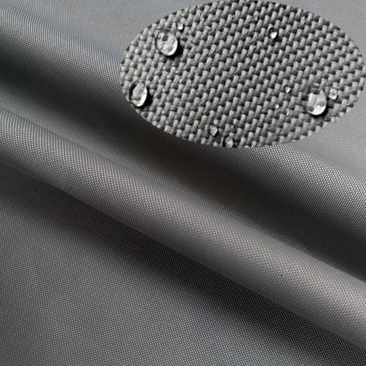 Tela resistente al agua para coser cojines al aire libre, material de lona de 600 denier, tela de lona resistente al desgarro para exteriores. (200 cm x 150 cm, gris oscuro)