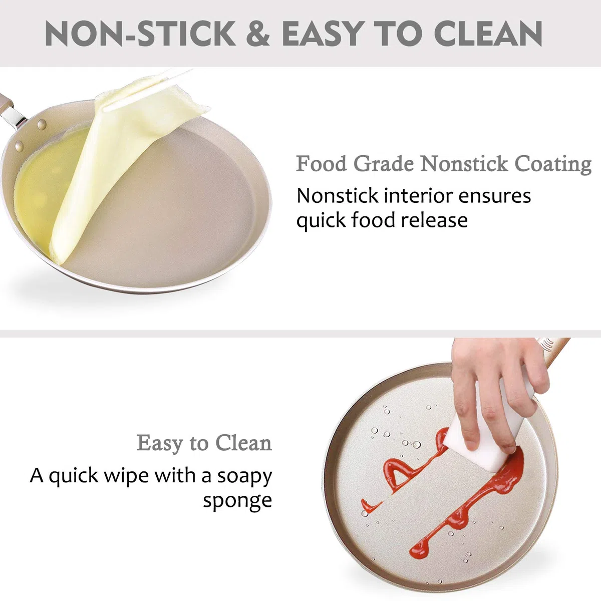 Sartén de Crepes y Tortitas Inducción Antiadherente Aleación de Aluminio Pan de Tortilla Cazos de Cocina para Hacer Bistec Tortitas Mollete etc 20m con Utensilios de Cocina