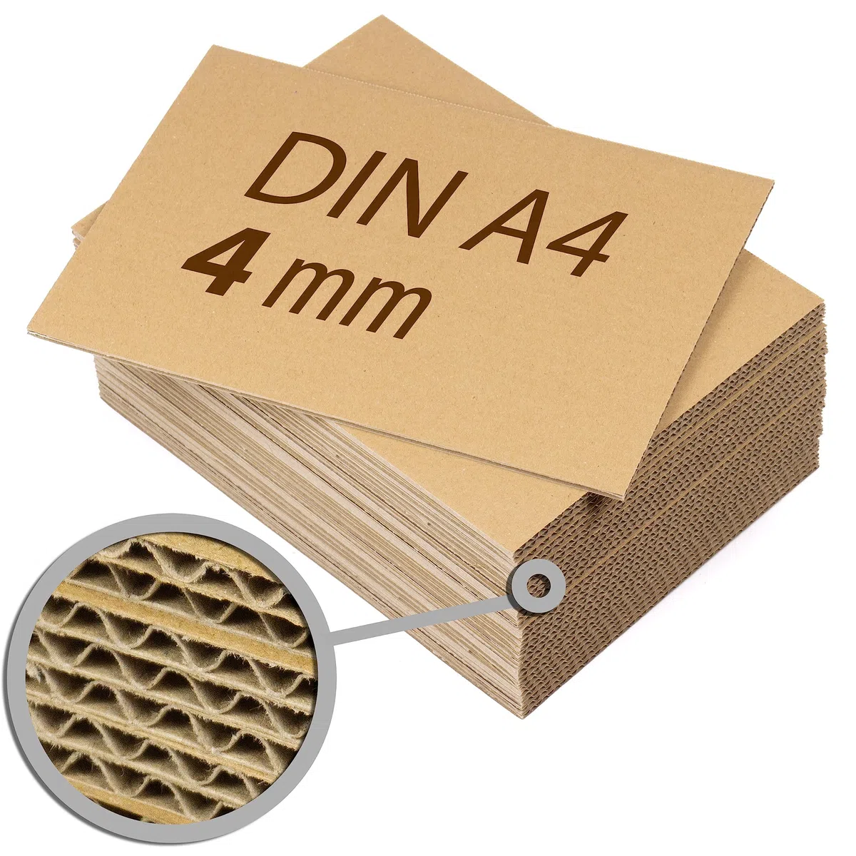 30 planchas de Cartón Corrugado A4 (210 x 297 mm), Laminas de cartón ondulado rígido 4 mm marrón kraft, para manualidades, envíos, cajitas, maquetas