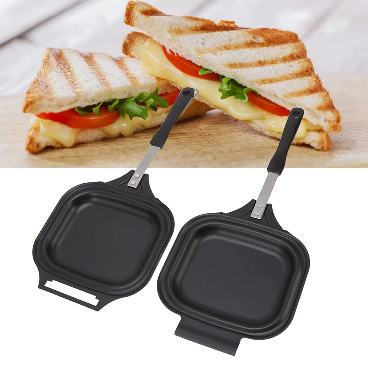 Sart n de doble cara sart n multifuncional tostadora de s ndwich m quina para desayunar bandeja para hornear antiadherente para huevos tortillas panqueques restaurantes