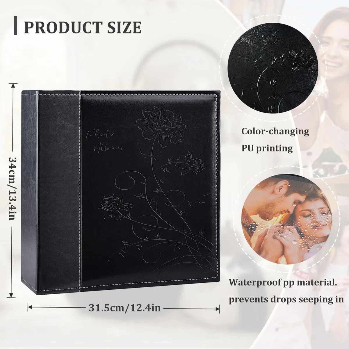 Artmag Álbum de fotos de 4 x 6 pulgadas, 600 fotos, cubierta de piel de gran capacidad, álbumes de fotos familiares para bodas, capacidad para 600 fotos horizontales y verticales de 4 x 6 pulgadas con