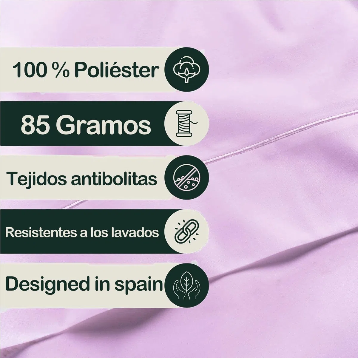 Juego de Sábanas de 4 Piezas de Cama 160 x 200,Poliéster Cepillado y Prelavado,Sábana Bajera Ajustable,Sábana encimera,Dos Funda para Almohada de 50x75cm,Suave y Retención de Calor Lila