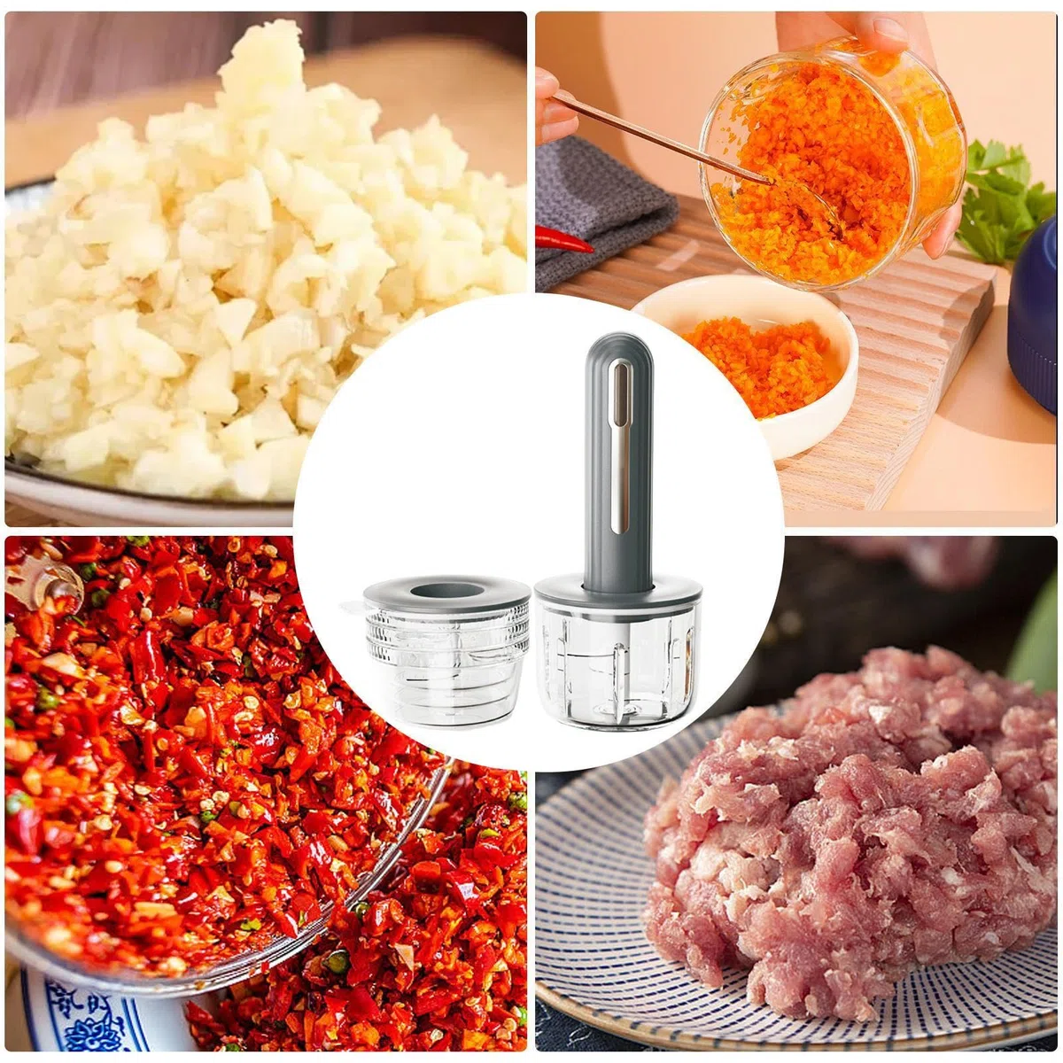 Triturador De Cocina, Procesador De Carne Ligero, Triturador Eléctrico Desmontable Para Comida De Bebé Frutas Preparación De Comidas Y Verduras