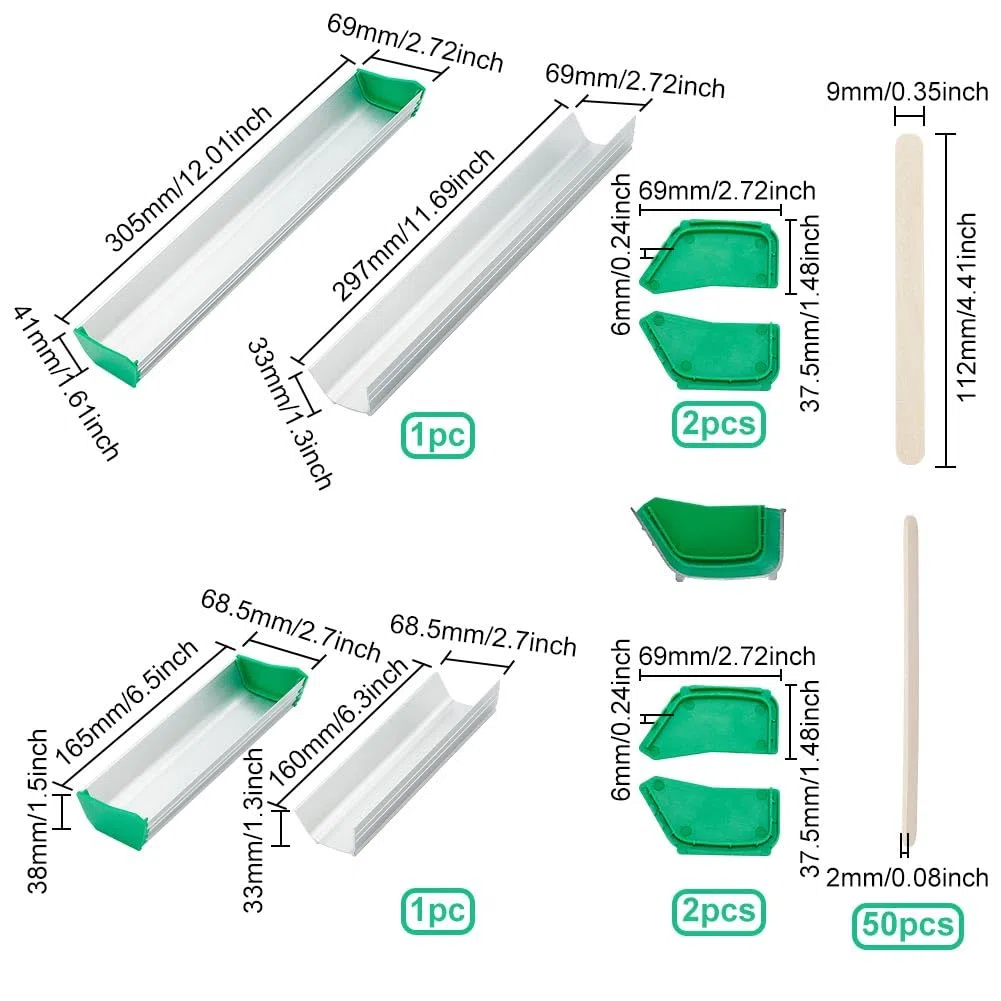 FINGERINSPIRE Recubridor de pantalla de aluminio de 2 tamaños con 50 varillas de madera para tartas de doble filo, cuchara de emulsión duradera de platino para suministros de impresión de serigrafía