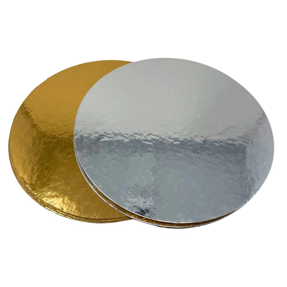 Decoraciondulce 20 x Bases de cartón Plata/Oro (30cm redondas)