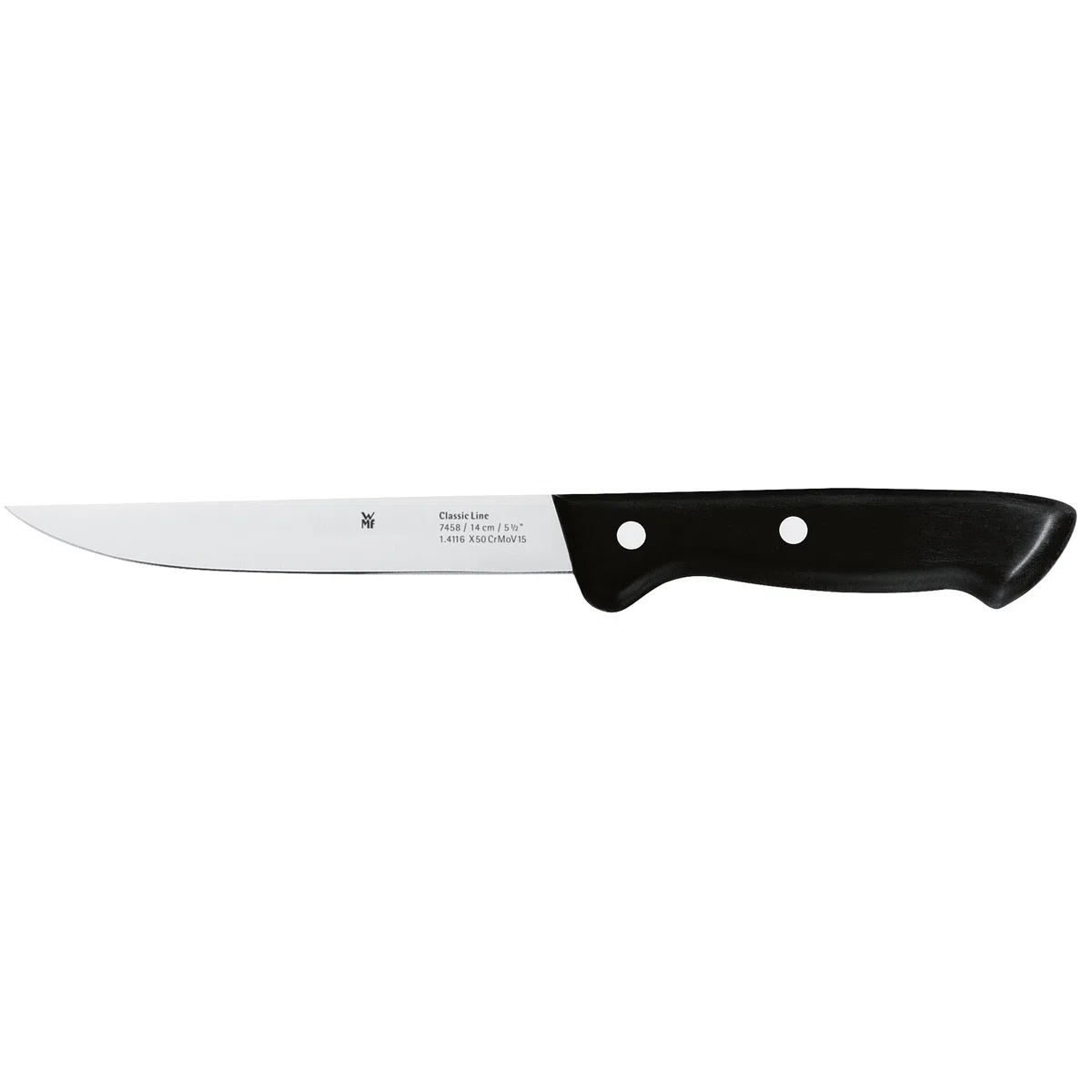 WMF Classic Line - Cuchillo de preparación de 27 cm, Hoja de Acero Especial, Mango de Plástico Negro, Hoja de 14 cm