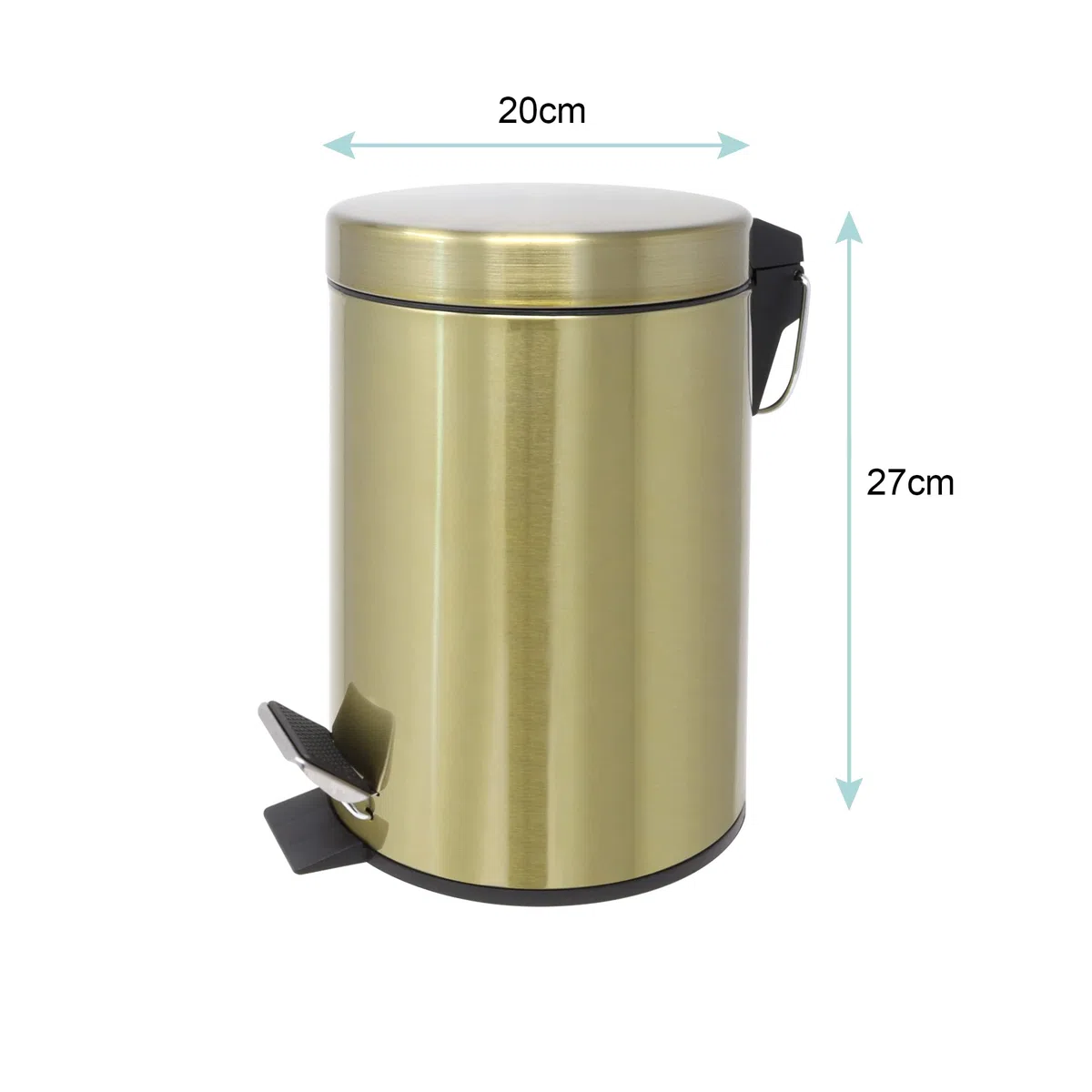 Papelera, Acero Inoxidable, Oro Viejo, 3 l