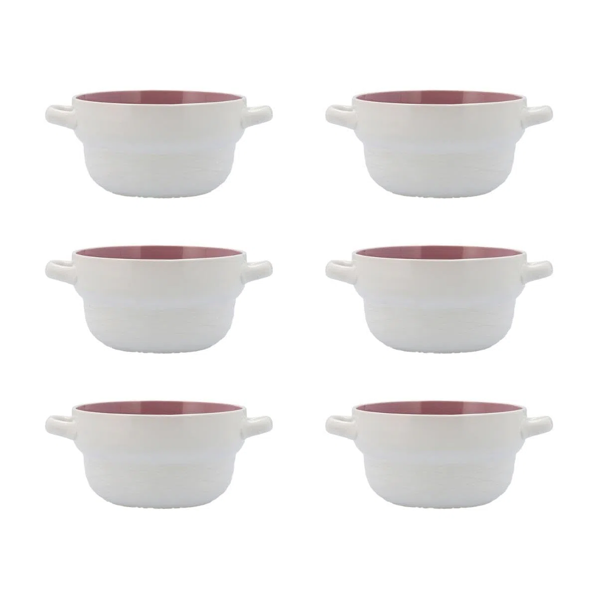 Quid Vita Peoni Set 6 Boles Sopa Ceramicos 6 Piezas - 50cl Gres Apto Microondas Seque Los Platos Por Las Dos Caras Después De Cada Lavado Apilable