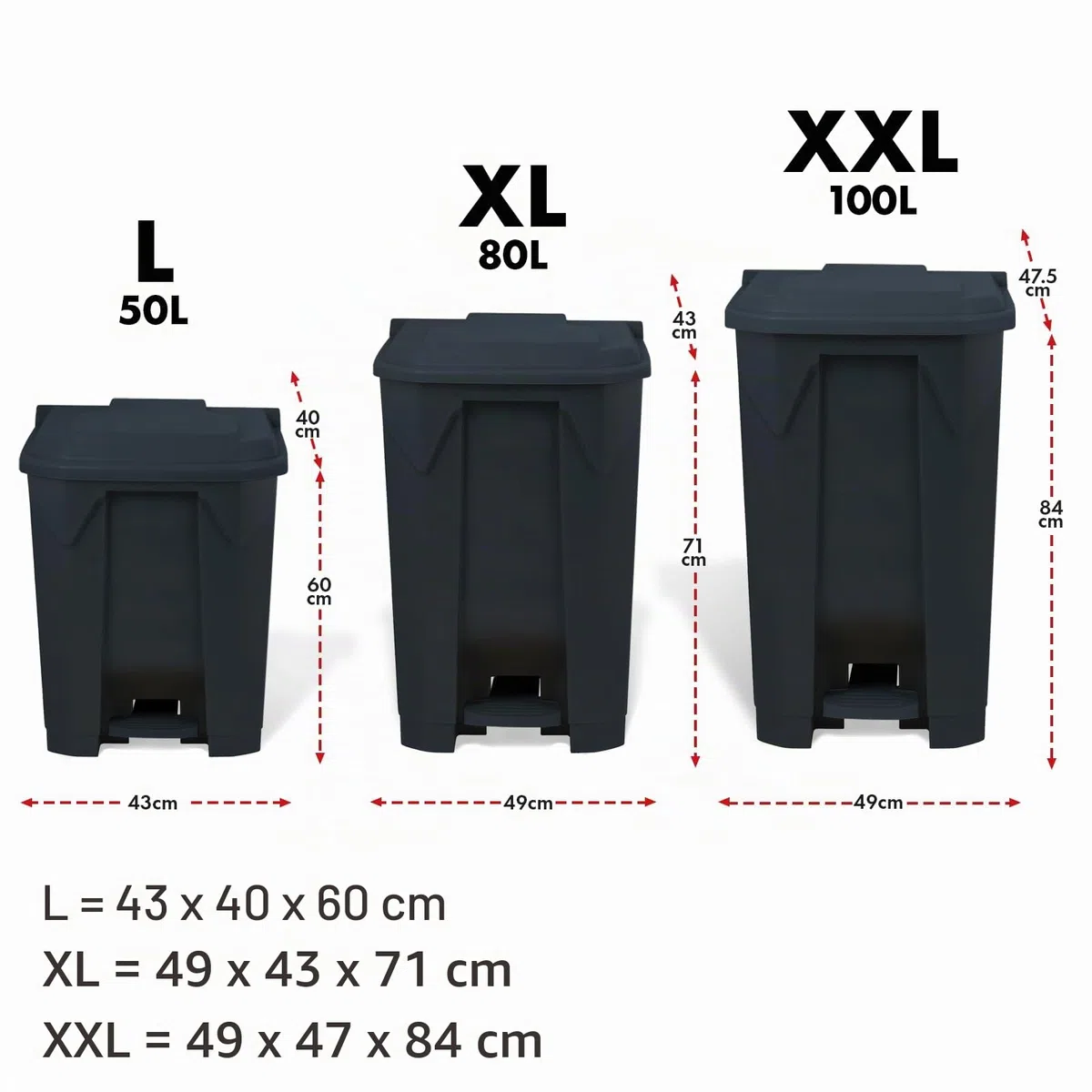 Floordirekt Cubo de basura de 80 litros con tapa gris para cocina y oficina. sistema de separación de basura. cubo de basura con pedal con mecanismo step-on