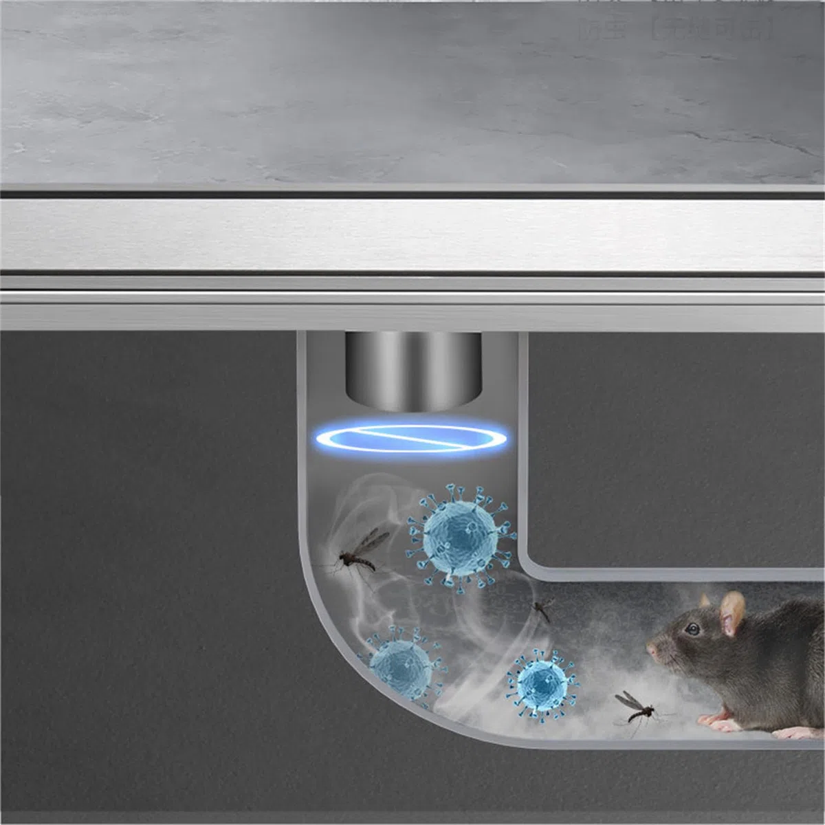 d inless - Desagüe de ducha lineal de acero con colador de pelo, 10 x 30 cm, sifón invisible para cocina, baño, inodoro, diseño de canal de ducha Sk