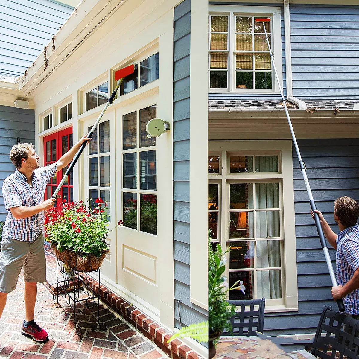 Kit de Cepillo Giratorio Extensible de 3,6 m (11,8 pies) para Limpieza Solar. Limpiador portátil de Ventanas y Piscinas para un Uso eficiente en Interiores y Exteriores panele