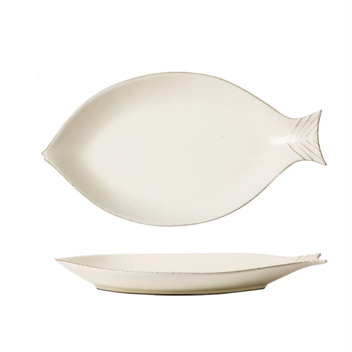 Platos de Comida Pescado de gran simulación Cerámica Dena Inicio Casa creativa Pescado al vapor Plato de pescado al vapor 12.2 pulgadas Platos de cena rectangulares for lavavajillas de microondas segu