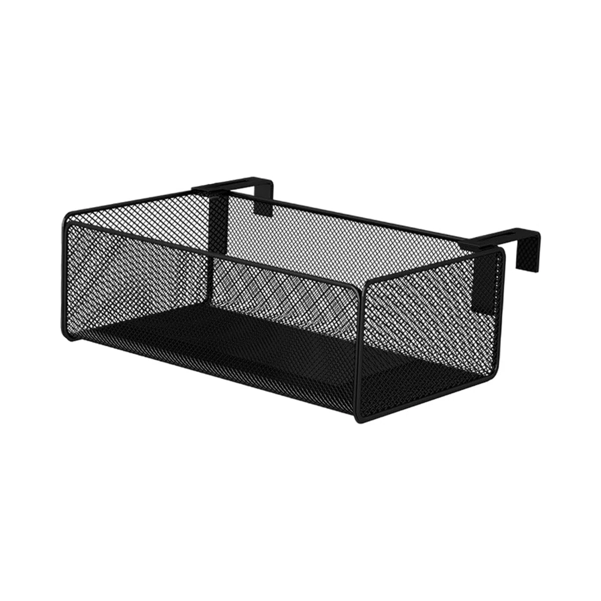 perfk Estante para plantas de balcón, cesta de almacenamiento colgante, estante para litera, accesorios con ganchos escalables para organización de oficina, Negro