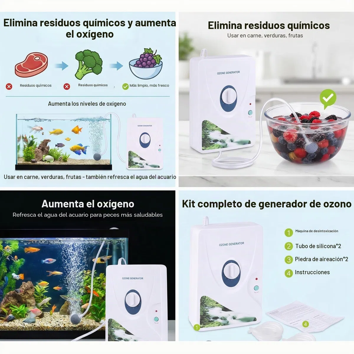 Generador de Ozono Digital con Temporizador, Máquina Purificadora de Agua y Aire O3, Esterilizador para Desinfección de Agua y Oxígeno