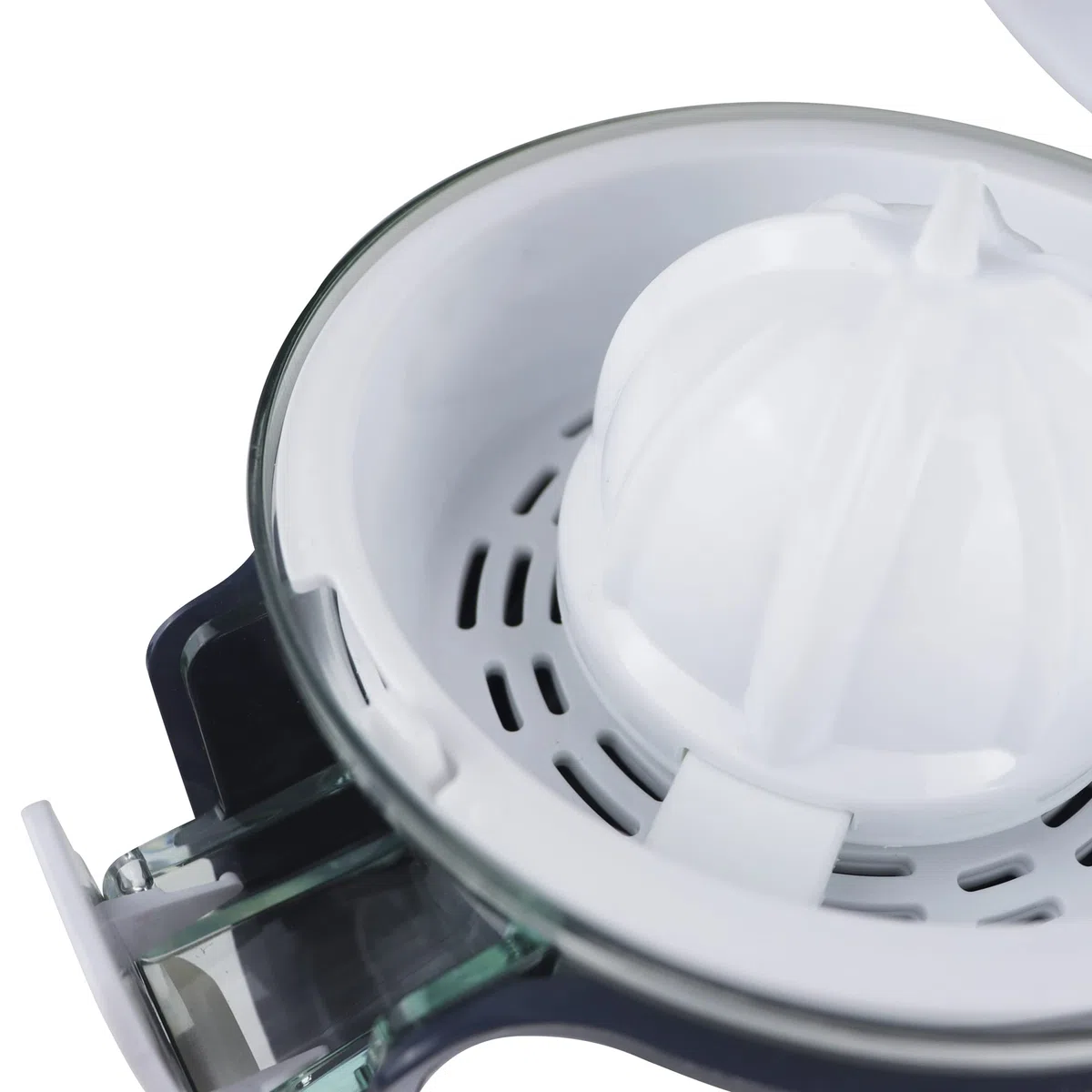 Jata JEEX1058 Exprimidor de Naranjas Eléctrico de Brazo, 350 W, Doble cono, Vertido continuo, Desmontable, Tapa cierre antigoteo, Base antideslizante, Extracción continua