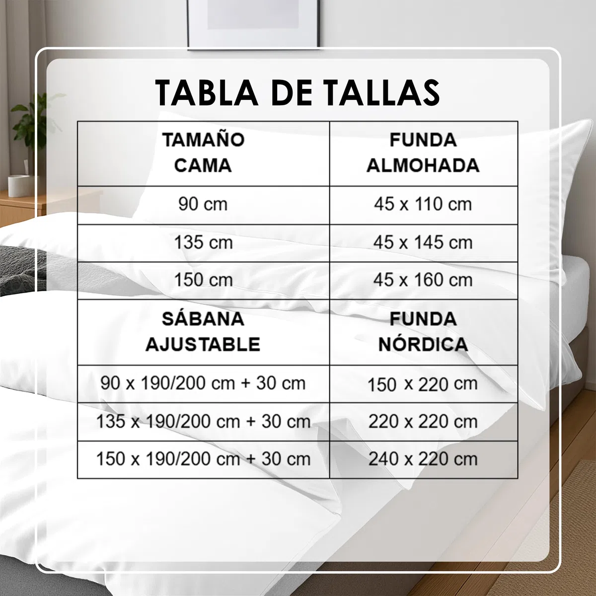 BESCH Juego Funda Nórdica de 3 Piezas para Cama de 135 Color Blanco - Funda Nordica 220x220cm + Sábana Ajustable 135x190/200cm + Funda Almohada 45x145cm