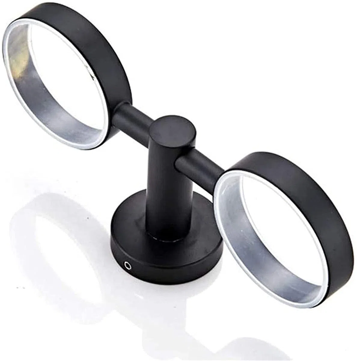 Soporte doble para cepillo de dientes de pared negro mate, soporte doble de latón con 2 vasos de cristal, accesorios de baño elegantes, decoración moderna para el hogar y el spa