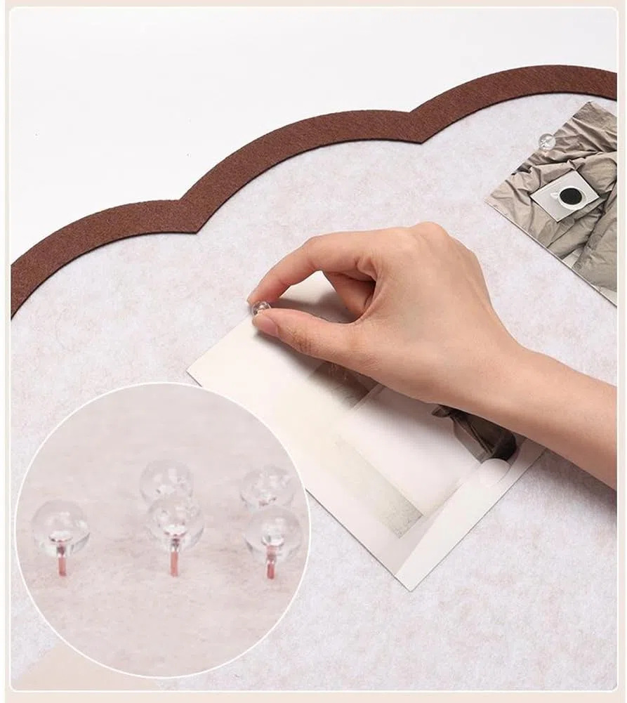Tablero de anuncios de fieltro alternativo de nube autoadhesiva, tablero de fieltro para oficina en casa, panel de visualización de pared para fotos, notas y mensajes (rosa, 50 x 80 cm)