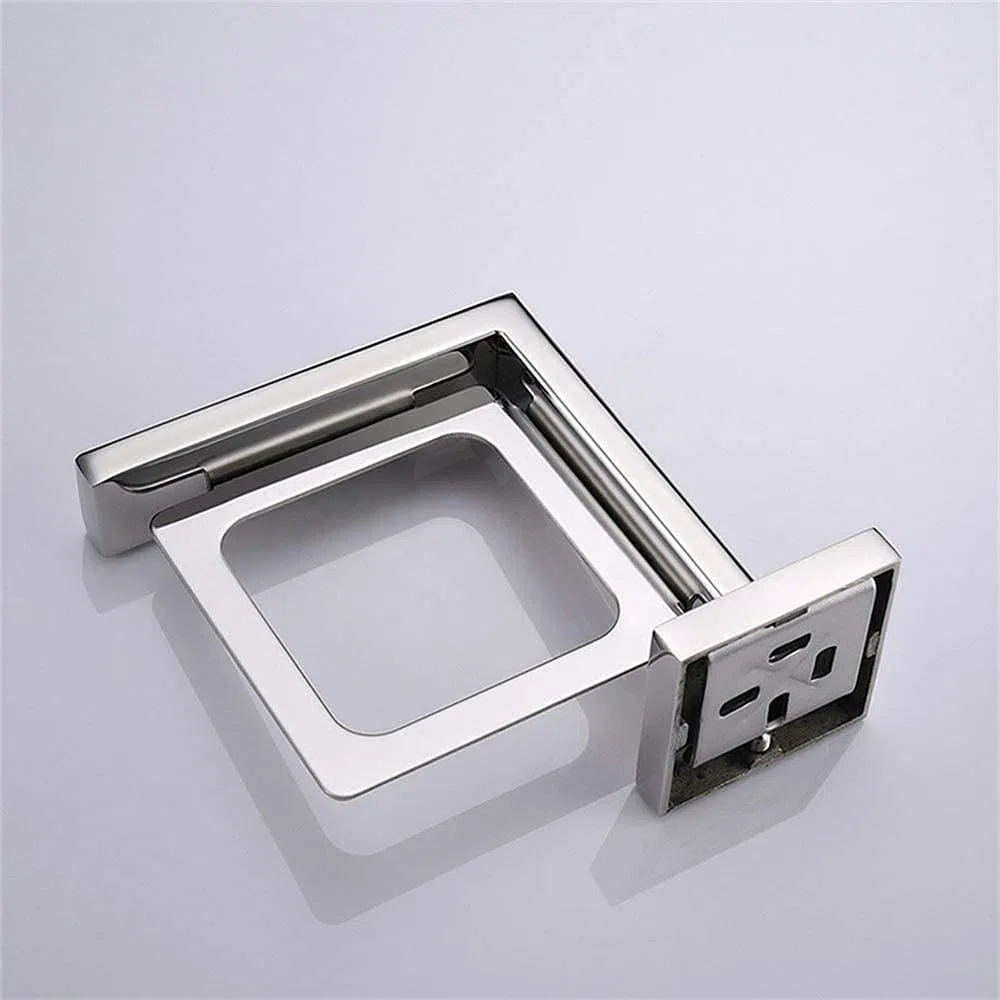 Soporte para cepillo de dientes cuadrado cromado montado en la pared de acero inoxidable soporte para cepillo de dientes accesorio de baño