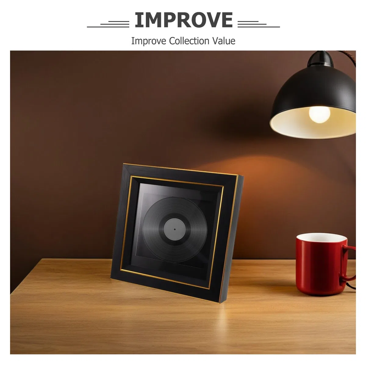 Beavorty Marco de Exhibición para CD Individual, Soporte para Pared y Mesa, Marco Transparente para Álbum de Música, Compatible Discos de Vinilo y Carátulas, Decoración para Hogar