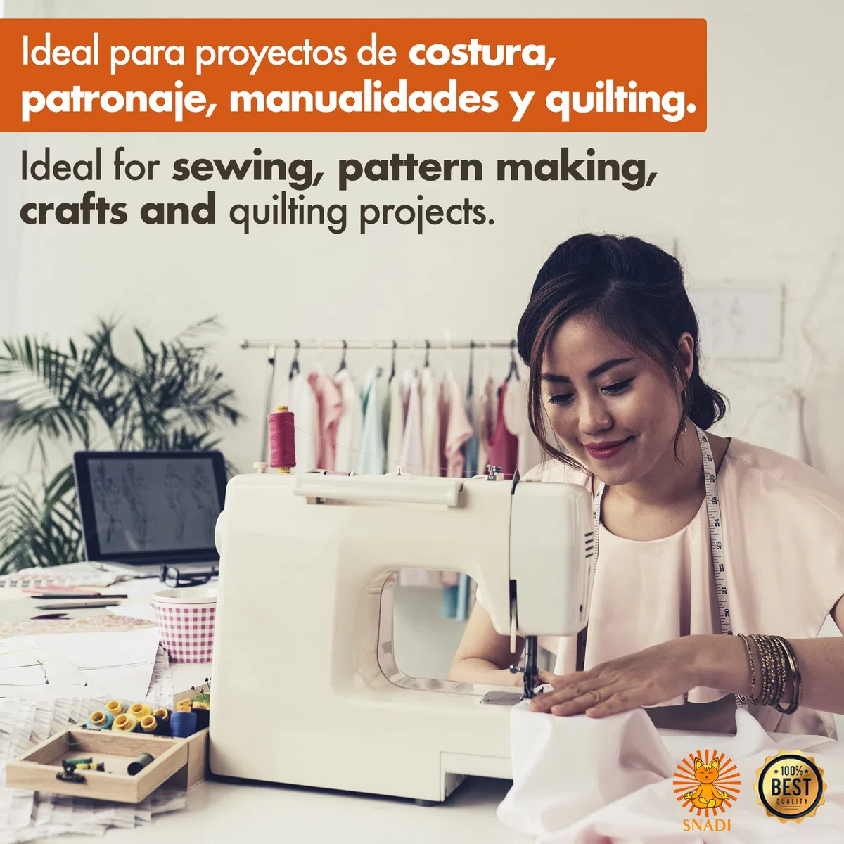 Regla de Patchwork 15 x 60 cm | Corte Preciso para Costura y Manualidades | Reglas de Patronaje | Acrílico Duradero | Visibilidad en Telas Oscuras | Quilting | Transparente