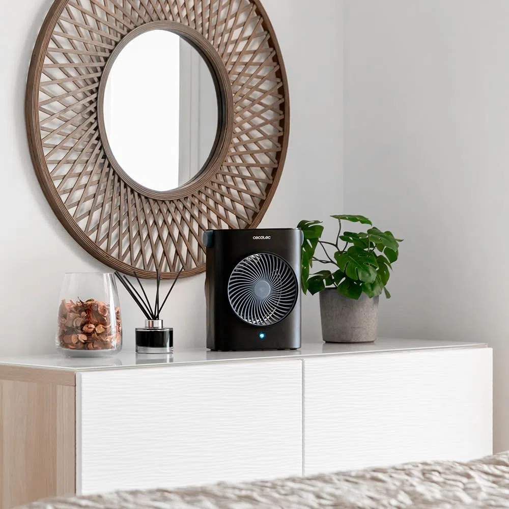 Cecotec Calefactor Eléctrico Bajo Consumo ReadyWarm 2070 Max Force Black. Termoventilador de 2000W, 2 Niveles de Potencia, 3 Modos de Funcionamiento, Ligero, Manual, Seguridad Autoapagado
