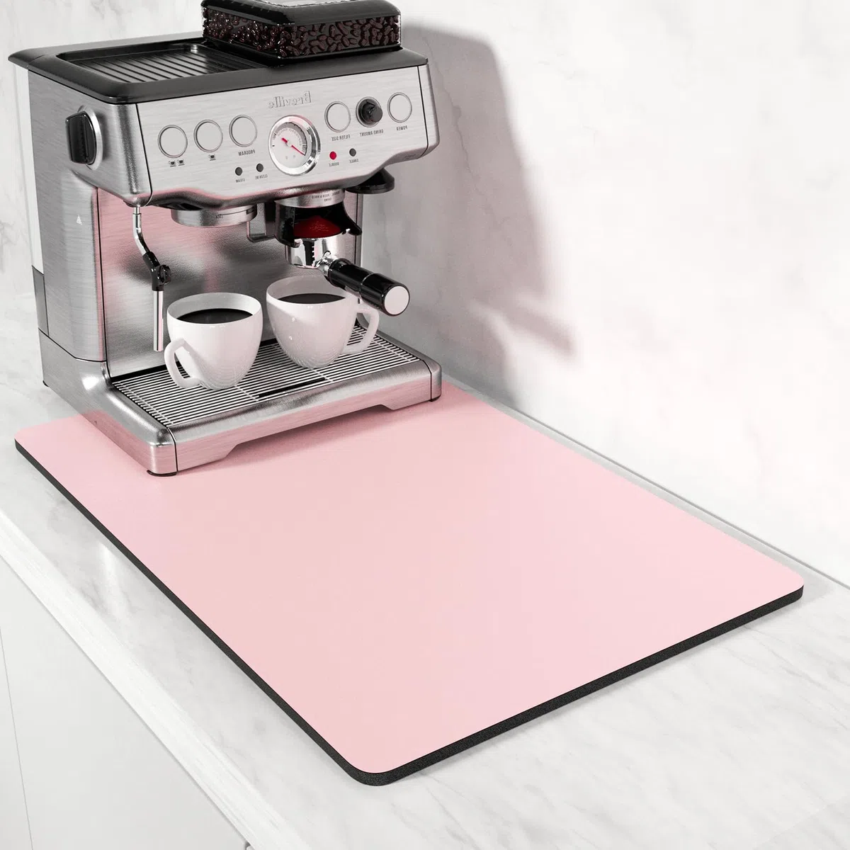 Rnivvi Tapete de café, 16 x 24 pulgadas, tapete de barra de café para accesorios y organizador de estación de café, almohadilla de secado de platos antiabsorbente para encimera de cocina, bonita