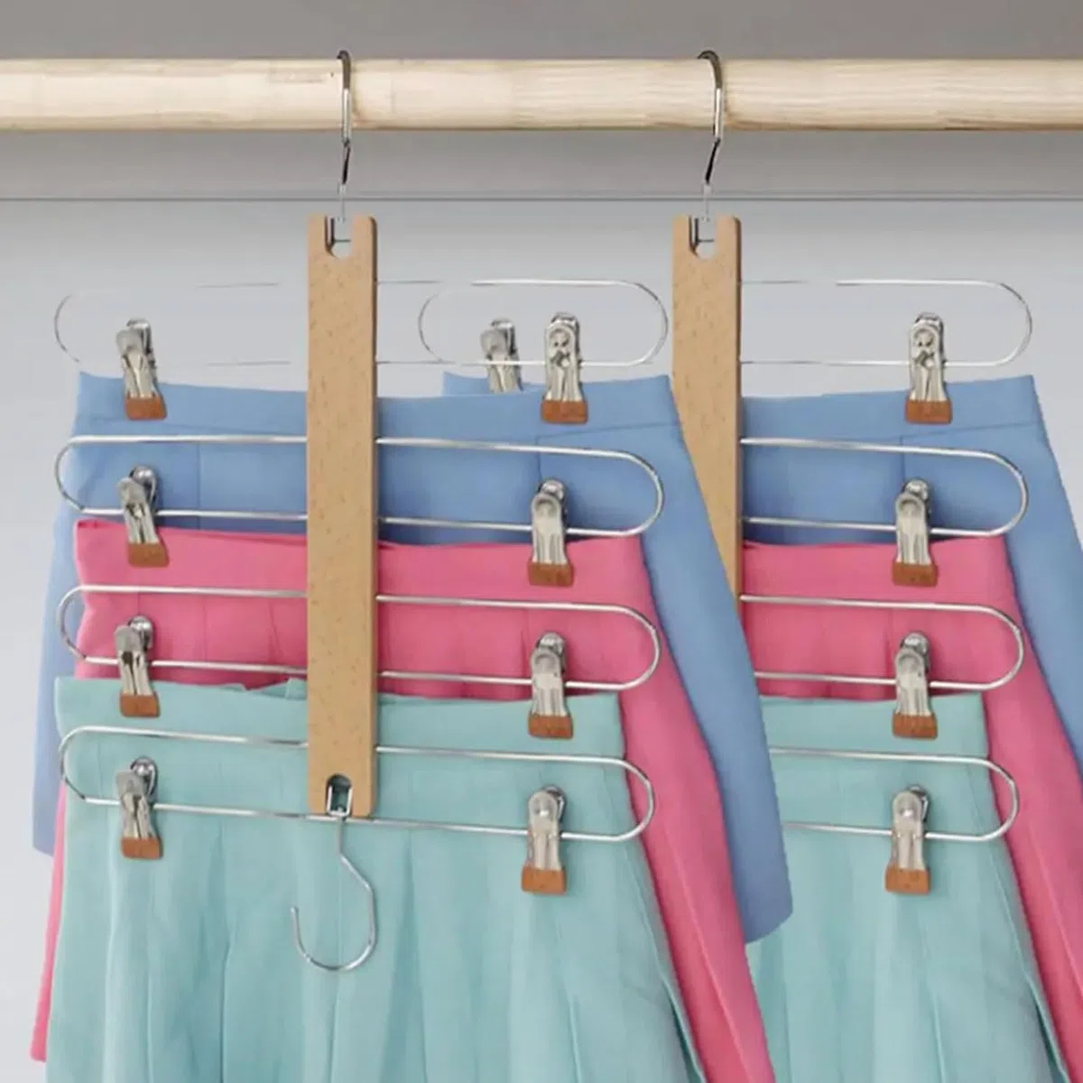 Colgador De Faldas con Clips Antideslizantes, Organizador De Ropa con Soporte De Carga Fuerte, Giratorio De 360 ​​Grados, Ahorro De Espacio, 3 Uds. para Sudadera