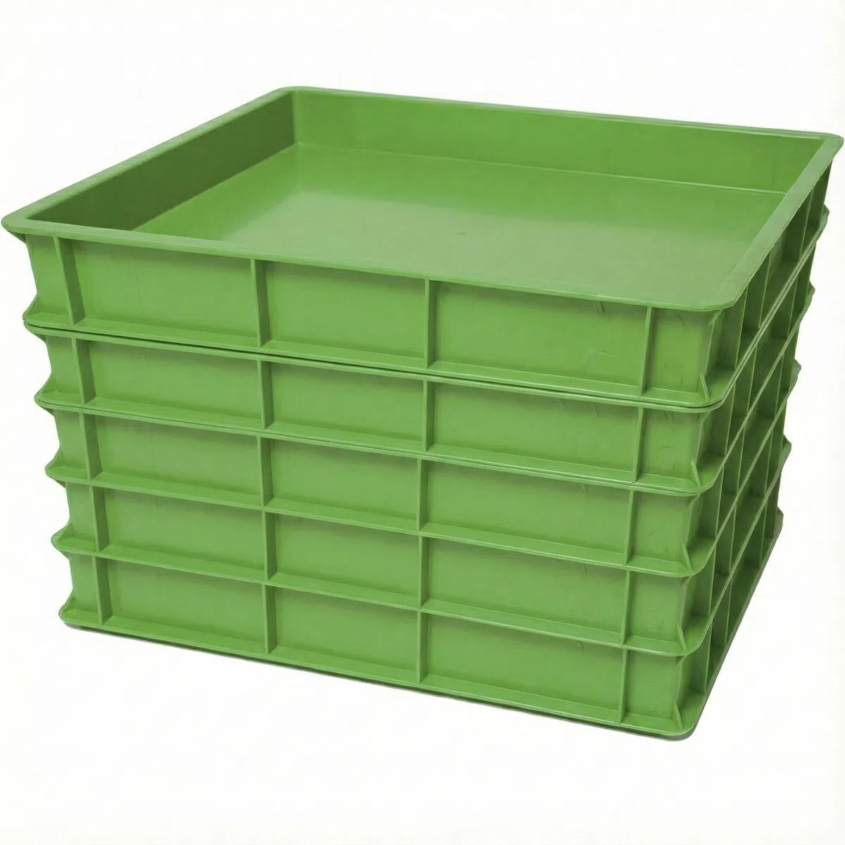 Morleos 5 cajas para hacer pizza, 60 x 40 x 7 cm, color verde, fabricado en Italia, caja de fermentación, caja de pasta, pasta, levadura, apilable, para pizza, gofres, pasteles, masa de pan