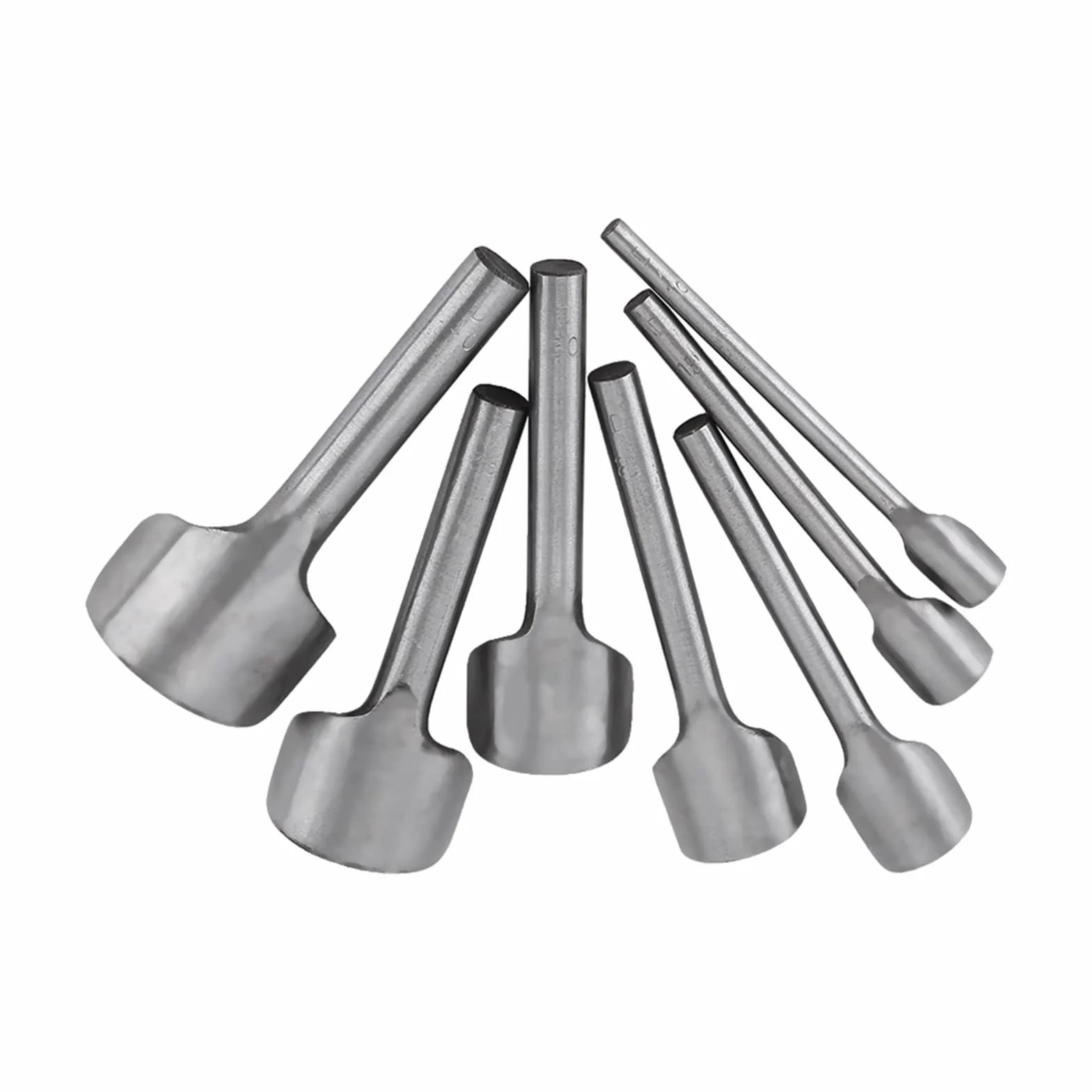 Punzón de Corte de Forma Semicircular, Akozon Cortador de Extremo de Correa de Punzón Redondo de 7 Piezas de Cuero de Bricolaje para Coser Cuero Casero (10-40 MM)