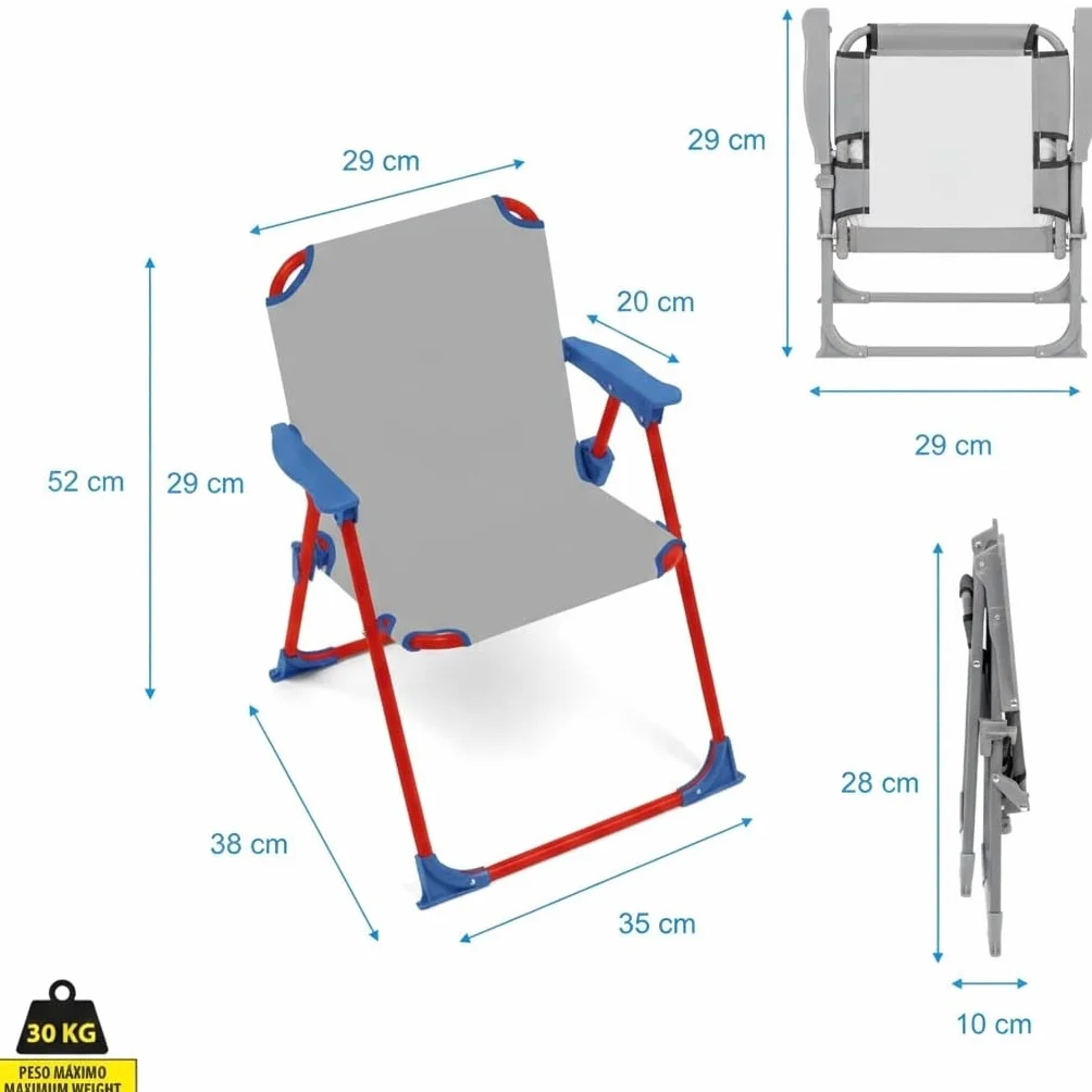 Silla Infantil Plegable con Brazos Licencia Oficial – Compacta y Ligera – Fácil de Limpiar – Ideal para Interior y Exterior – Soporta hasta 30 kg (Minnie 5689)
