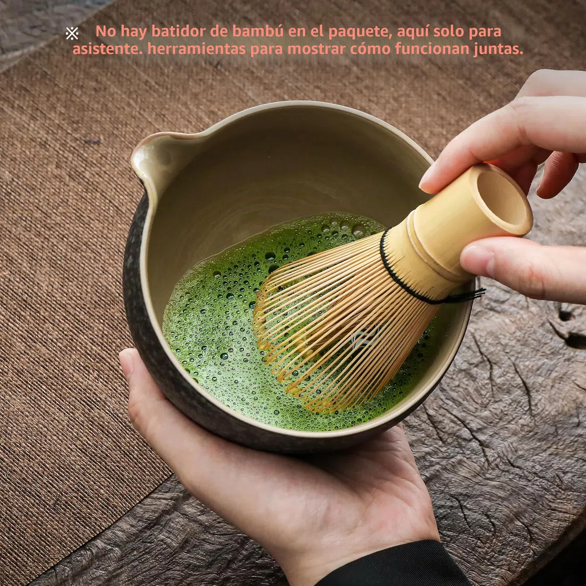TEANAGOO Japanese Natural Rock Texture Matcha Chawan - Cuenco de cerámica para té matcha (510 ml, K17), color negro y gris