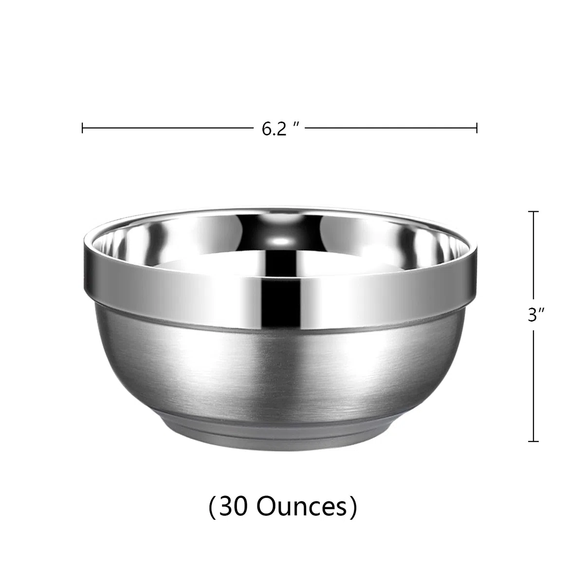 Yalin Juego de 2 cuencos de acero inoxidable con aislamiento térmico, SUS 304, cuencos de metal multiusos de doble pared, cuencos perfectos para servir helado o sopa caliente, cereales, fideos,