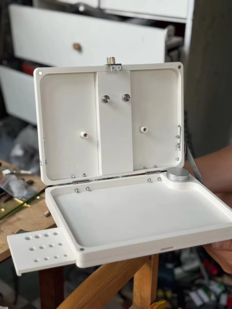 Caja de Bocetos para Pintura al Óleo, Caballete de Escritorio Plegable, con Recipiente para Óleo Incorporado, Abrazadera para Lienzos de hasta 50 CM
