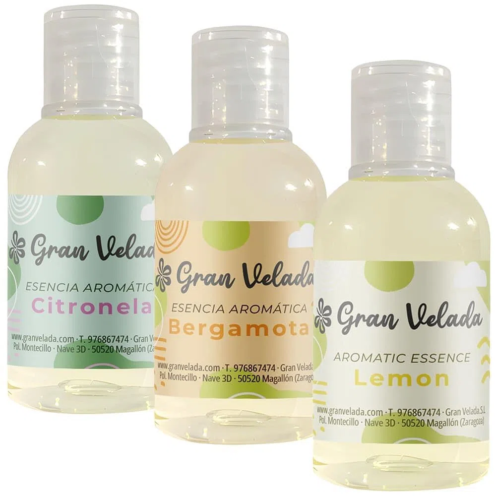 Gran Velada - Pack Ahorro Esencias Citricas 3 x 50 ml | Esencias Aromáticas para Mikados para Jabones Artesanales para Velas Perfumadas | Perfumar Creaciones Aroma Duradero