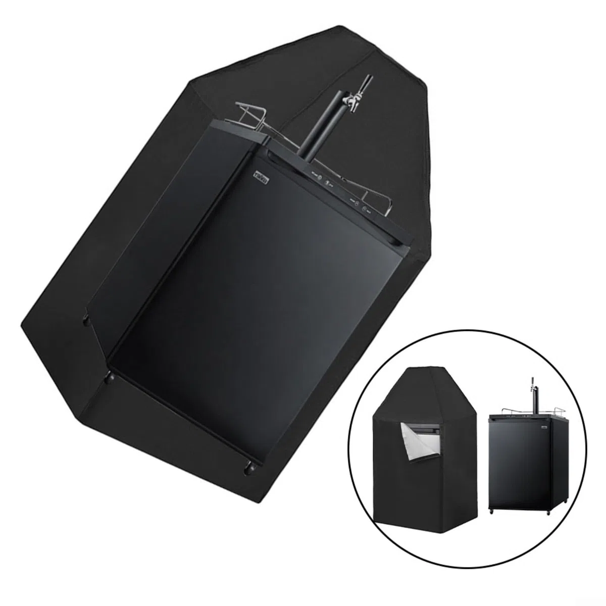 Funda para dispensador de cerveza al aire libre, impermeable, a prueba de polvo, tela Oxford 420D, protector para torre de cerveza de un solo y doble grifo, 24.5 pulgadas de ancho x 26.5