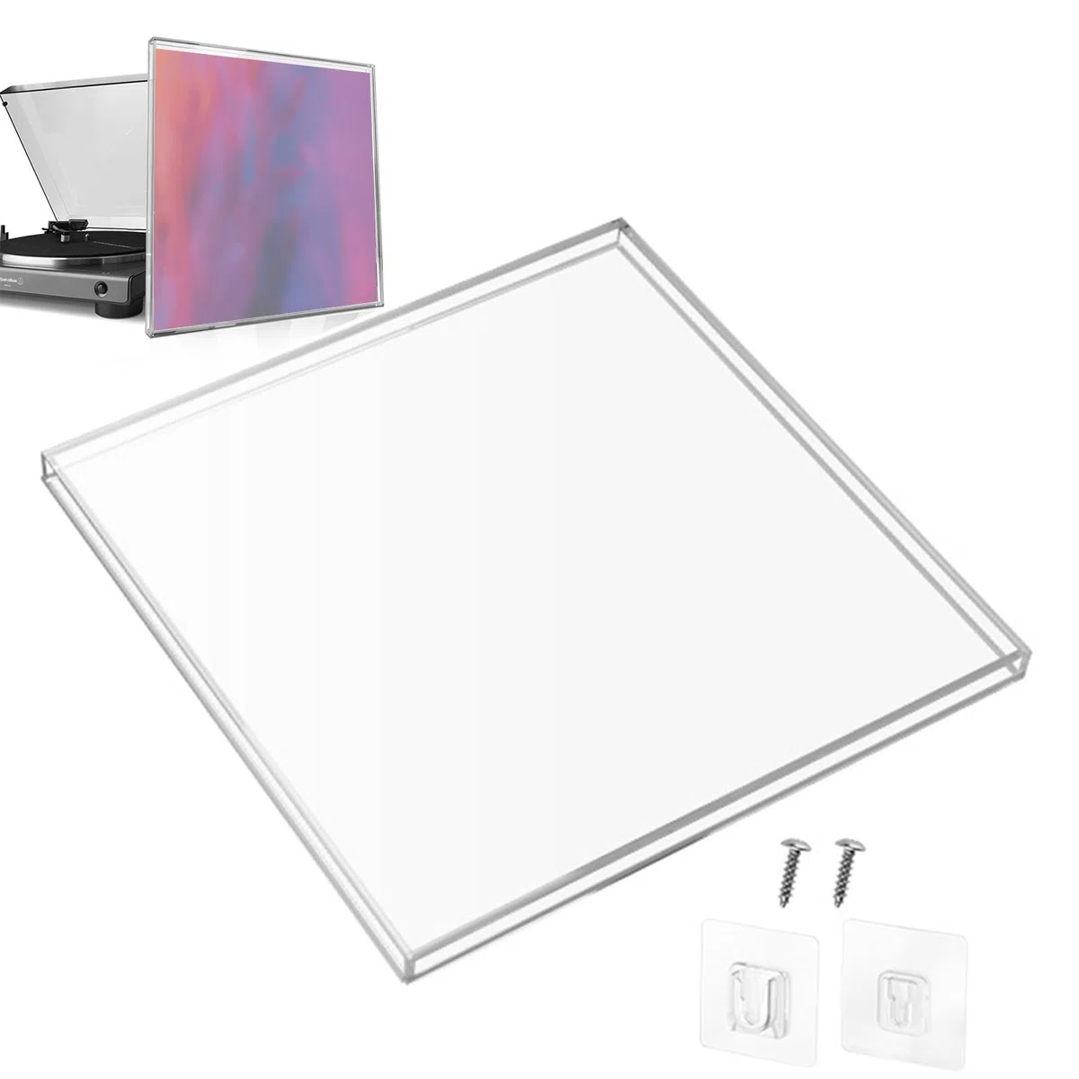 para álbum de acrílico – Vitrina transparente para discos de vinilo, soporte para tarjetas de fotos de vinilo, presentación segura, soporte de exhibición de discos, soporte de pared de acrílico