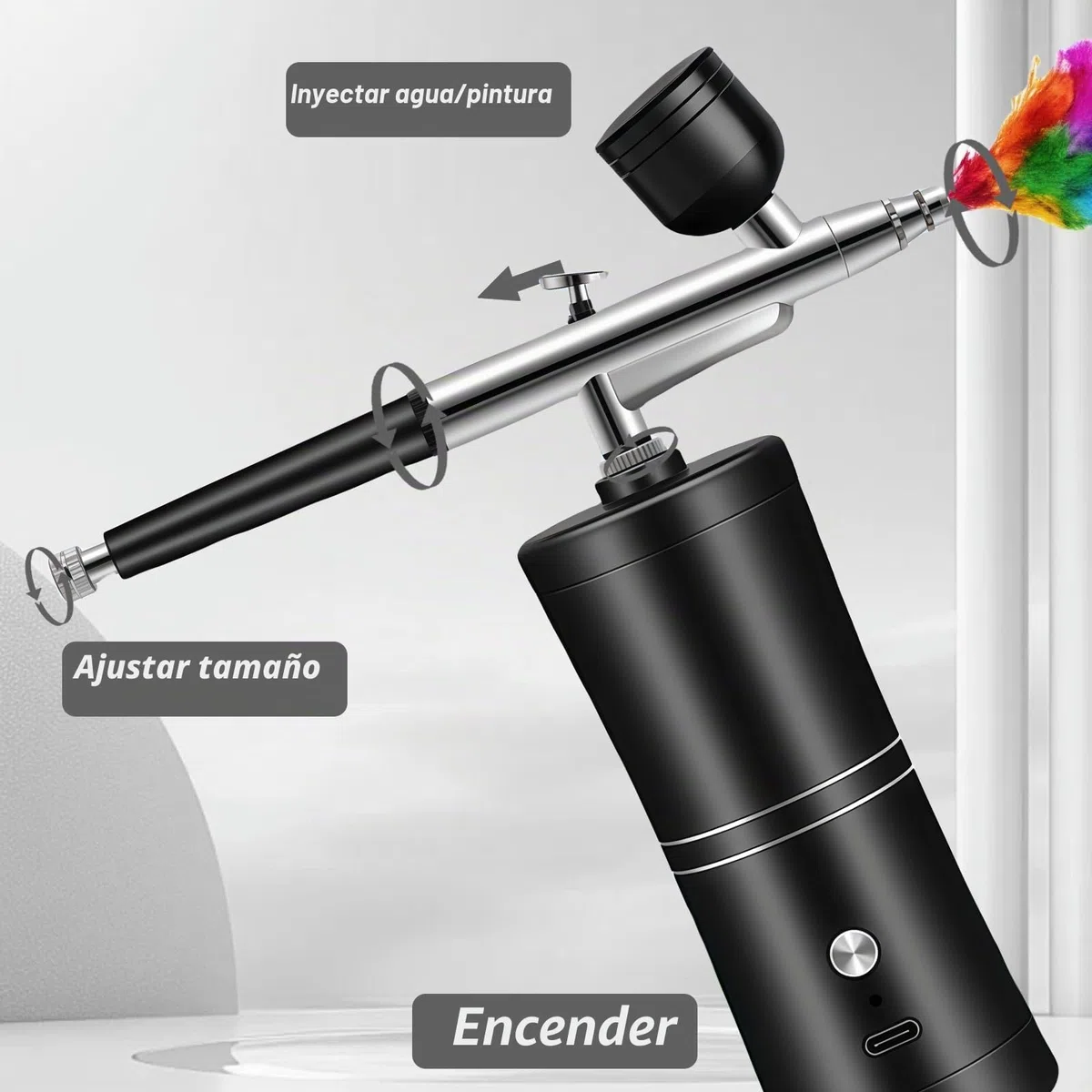AirBrush Set con compresor: pistola de aerógrafo de mano multifunción, aerógrafo portátil recargable para maquillaje, diseño de uñas, decoración de pasteles, modelado de tatuajes y pintura de