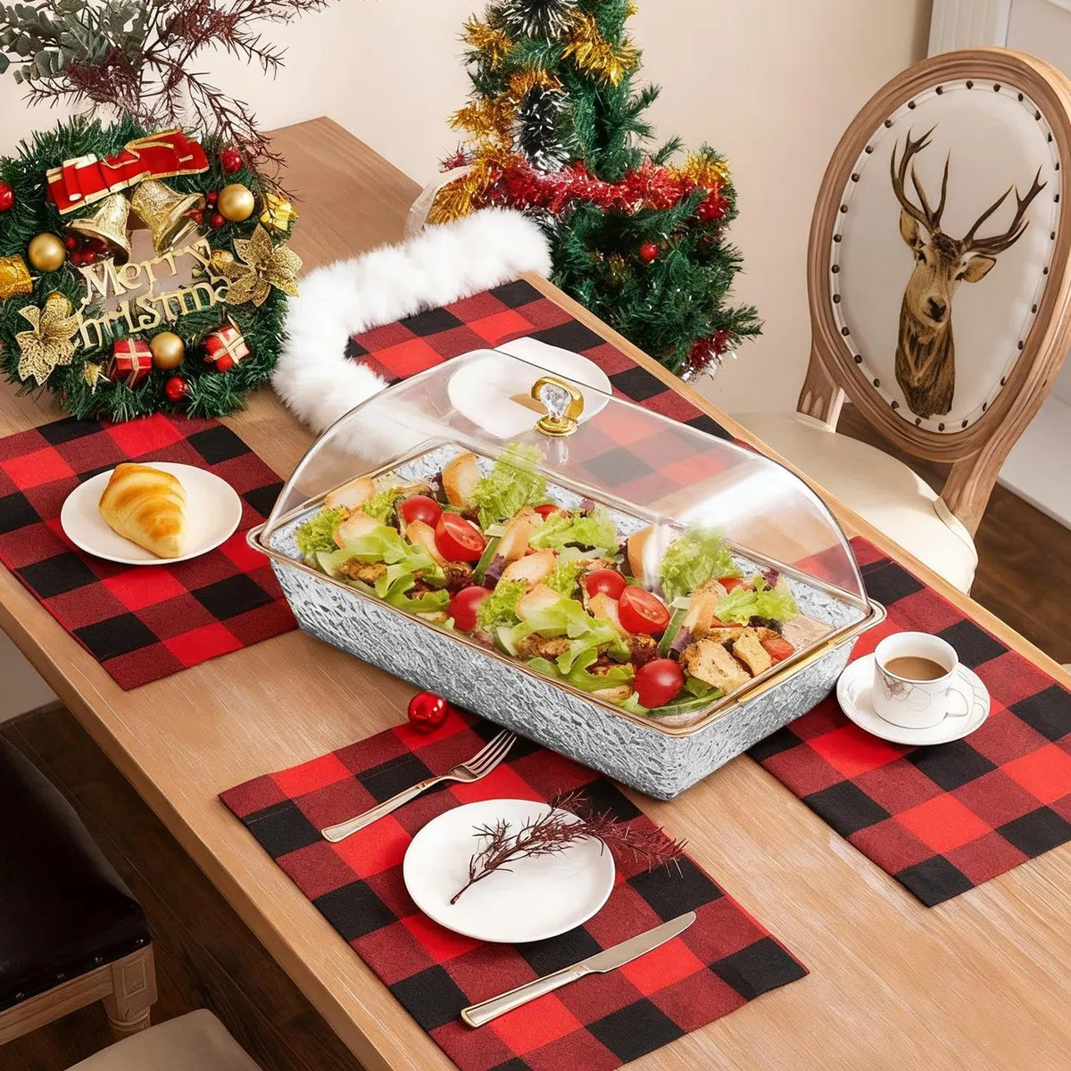Bandejas De Servicio Para Bandeja Buffet Tapa Compartimentos Snacks | Bandejas expositoras de alimentos En Preparación Cocina Catering Reunión Familiar Festival