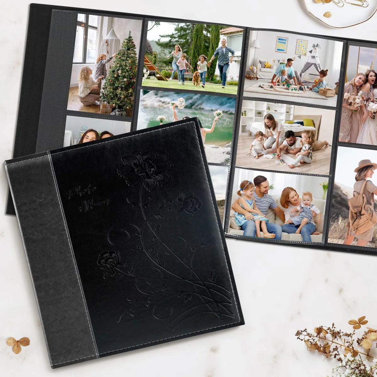 Artmag Álbum de fotos de 4 x 6 pulgadas, 600 fotos, cubierta de piel de gran capacidad, álbumes de fotos familiares para bodas, capacidad para 600 fotos horizontales y verticales de 4 x 6 pulgadas con