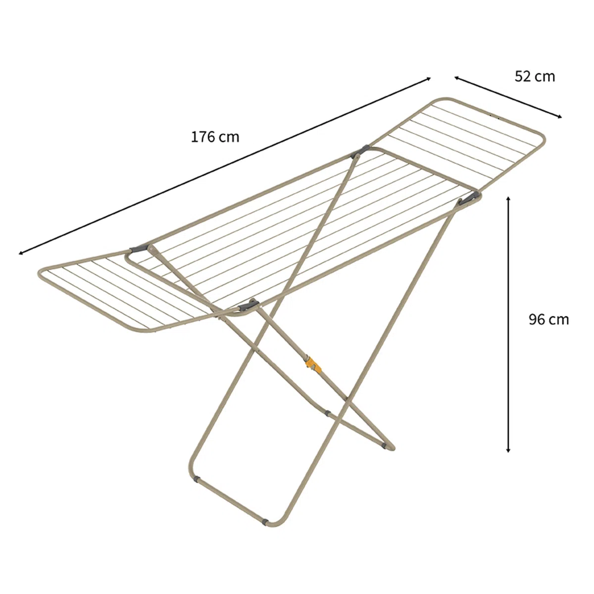 Rörets Tendedero de Pie con Alas Sussi Pearl Beige- Estructura de Acero Inoxidable, Bloqueo de Alas, Cierre de Seguridad, 18 m de Longitud de Secado - 52x176x96 cm
